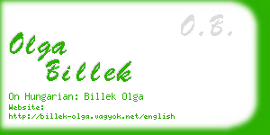 olga billek business card